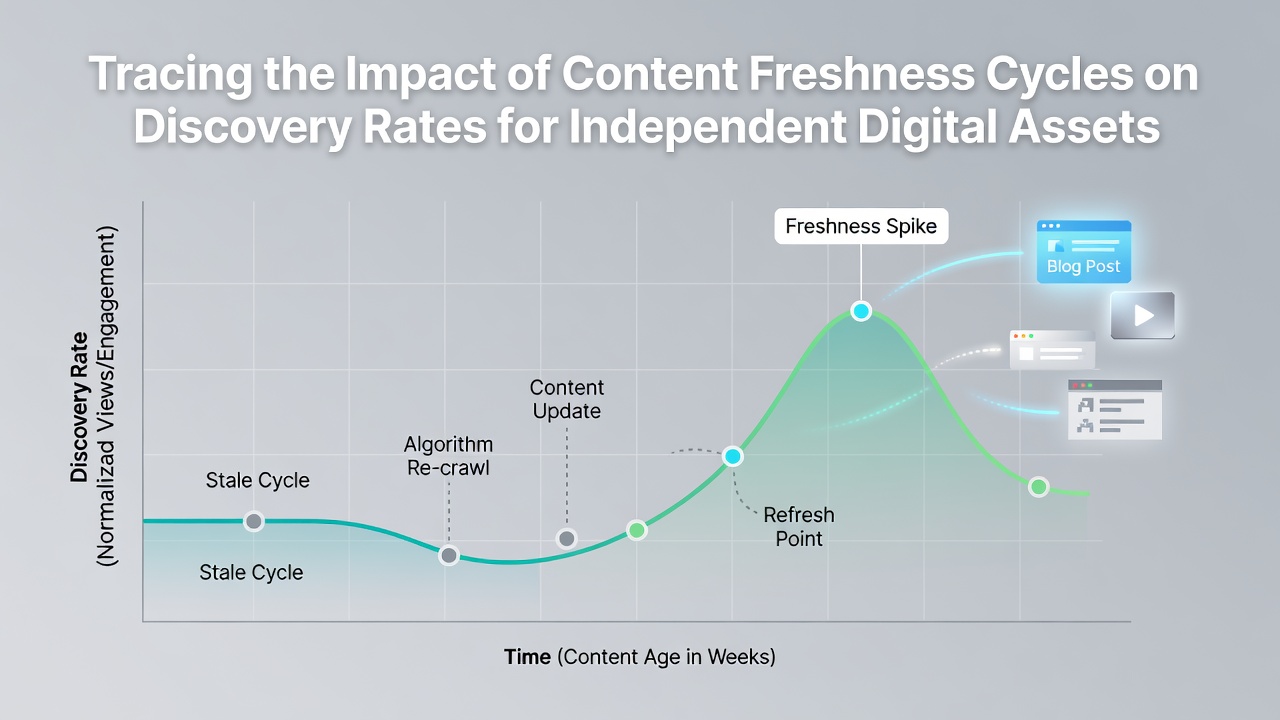 Tracing the Impact of Content Freshness Cycles on Discovery Rates for Independent Digital Assets